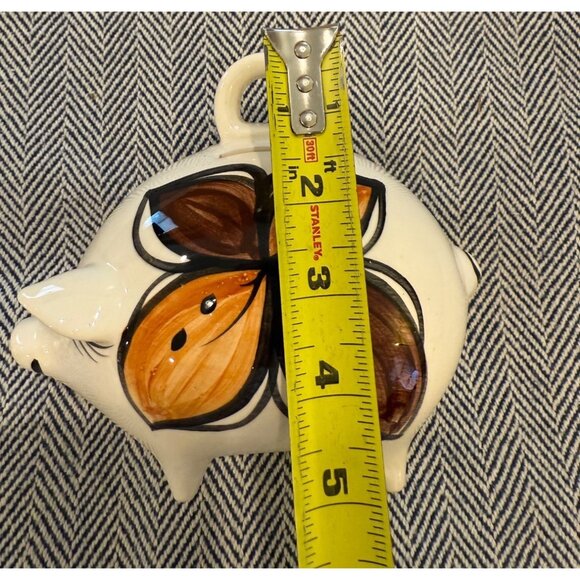 Hand-Painted Ceramic Piggy Bank With Floral Design By Mailani - Picture 9 of 10